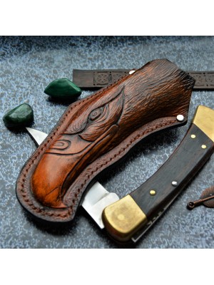 Ножны (чехол) для складного ножа "Властитель каньонов", кожа РД, ручная работа, на заказ арт. MSA63