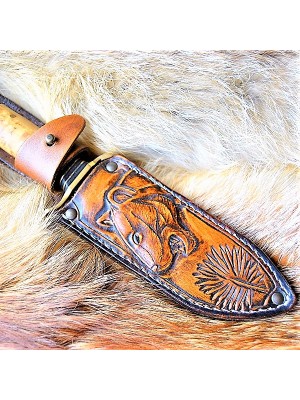 Ножны (чехол) для ножа "Пардус", кожа РД, ручная работа, на заказ арт. MSA11